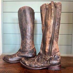 Bed Stu Black Leather Combat Boots